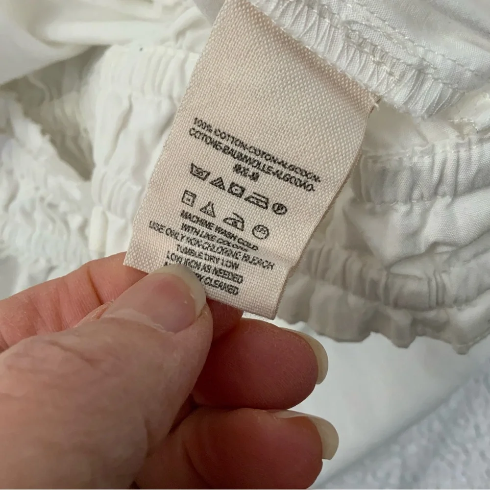 Free People Anabelle Asymmetrical Top One Shoulder White Cotton Womens Small